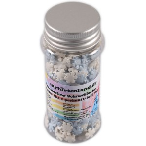 Zucker Deko Schneeflocke Perlmutt - Hell Blau 50g